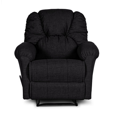 American Polo Recliner Rocking Linen Chair Upholstered With Controllable Back - Black-905166-BL (6613423685728)