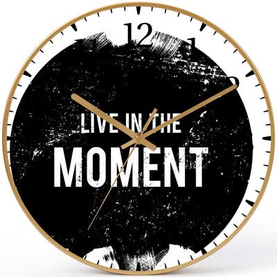 Wall Clock Decorative live in the moment Battery Operated -LWHSWC30G-C216 (6622838259808)