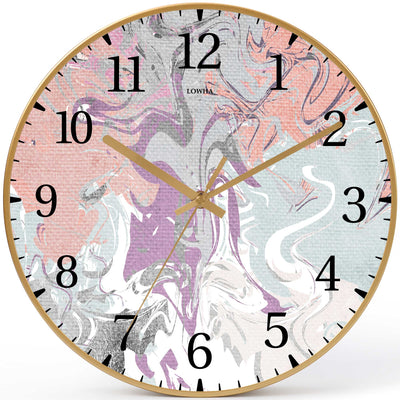 Wall Clock Decorative liquid paint pink grey Battery Operated -LWHSWC30G-C219 (6622838358112)