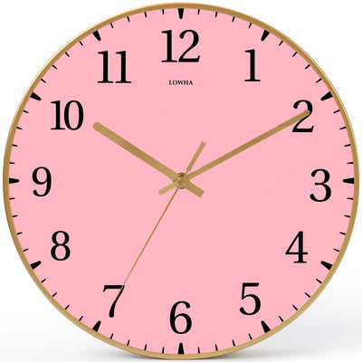 Wall Clock Decorative light pink Battery Operated -LWHSWC30G-C222 (6622838456416)