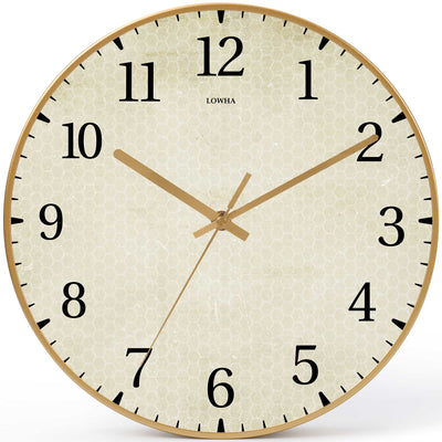 Wall Clock Decorative leather light yellow Battery Operated -LWHSWC30G-C232 (6622838816864)