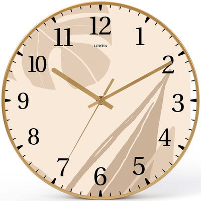 Wall Clock Decorative large leef Battery Operated -LWHSWC30G-C237 (6622838980704)