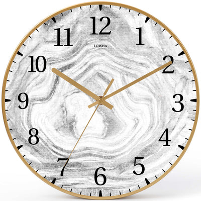 Wall Clock Decorative grey Marble Battery Operated -LWHSWC30G-C288 (6622840782944)