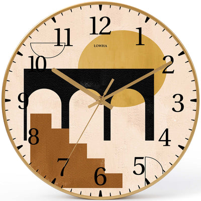 Wall Clock Decorative abstract bulding Battery Operated -LWHSWC30G-C400 (6622844354656)