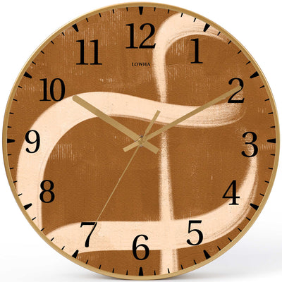 Wall Clock Decorative abstract brown Battery Operated -LWHSWC30G-C401 (6622844387424)