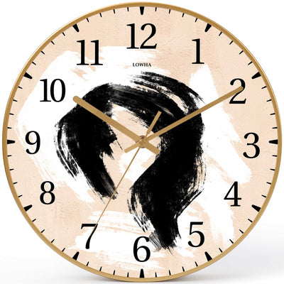 Wall Clock Decorative abstract black white brush Battery Operated -LWHSWC30G-C402 (6622844420192)
