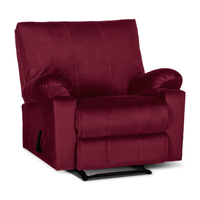 Recliner Rocking & Rotating Chair Upholstered with Controllable Back - Red-H1S112301 (6613421490272)