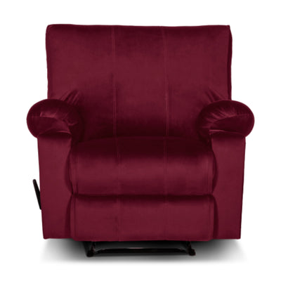 Recliner Rocking & Rotating Chair Upholstered with Controllable Back - Red-H1S112301 (6613421490272)