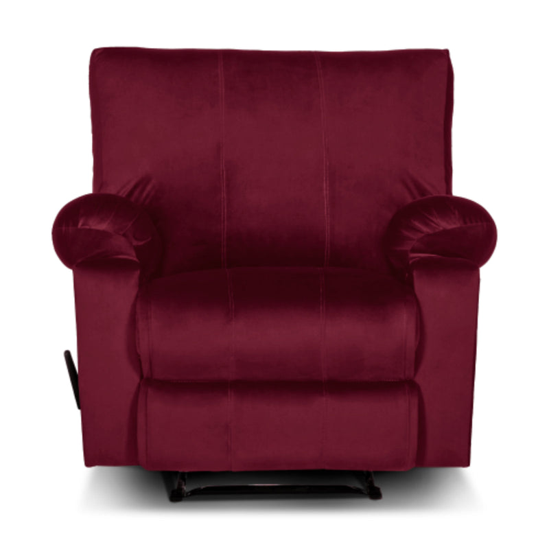 Recliner Rocking & Rotating Chair Upholstered with Controllable Back - Red-H1S112301 (6613421490272)