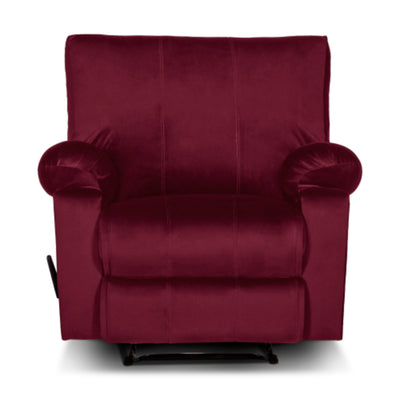 Recliner Rocking Chair Upholstered with Controllable Back - Red-H1R112301 (6613421064288)