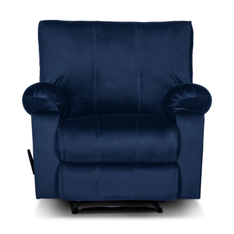 Classic Recliner Chair Upholstered with Controllable Back - Blue-H1C112303 (6613420703840)