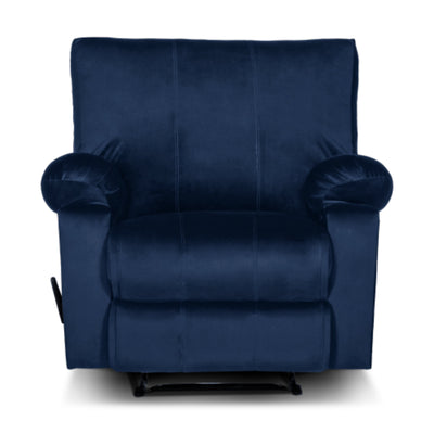 Recliner Rocking Chair Upholstered with Controllable Back - Blue-H1R112303 (6613421129824)