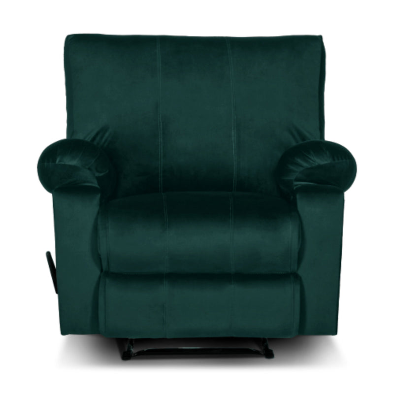 Recliner Rocking & Rotating Chair Upholstered with Controllable Back - Green-H1S112302 (6613421523040)