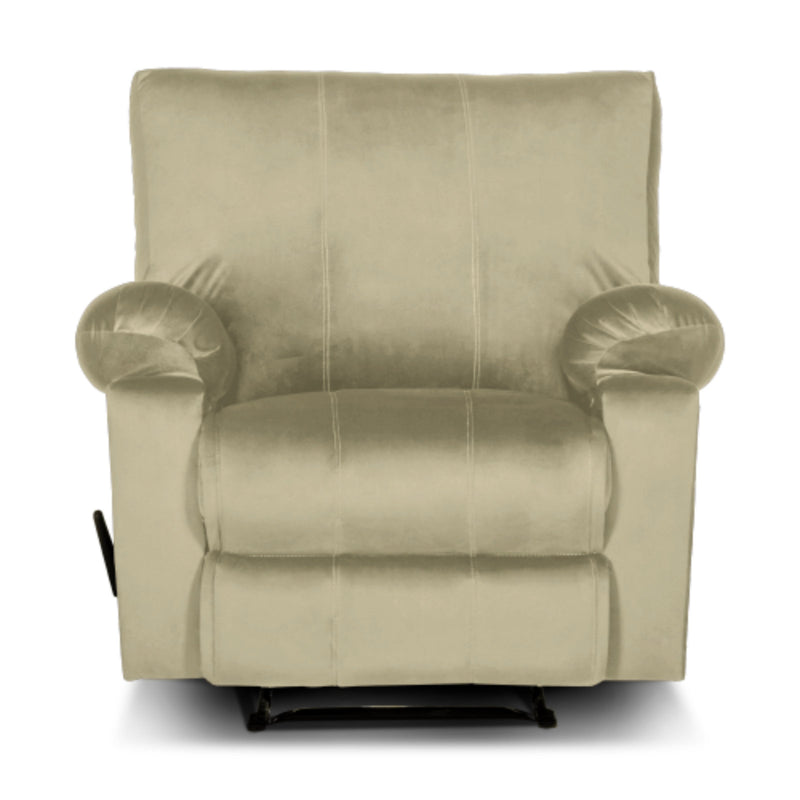 Recliner Rocking Chair Upholstered with Controllable Back - Off White-H1R112310 (6613421359200)