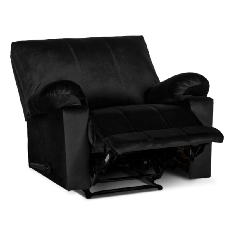 Classic Recliner Chair Upholstered with Controllable Back - Black-H1C112304 (6613420736608)