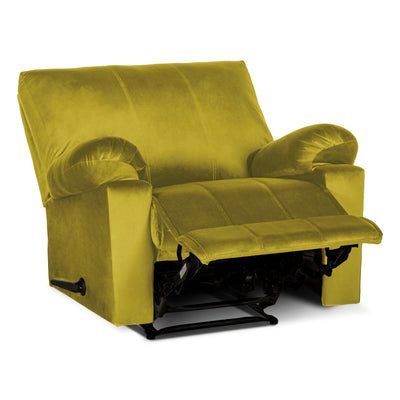 Recliner Rocking & Rotating Chair Upholstered with Controllable Back - Yellow-H1S112305 (6613421621344)