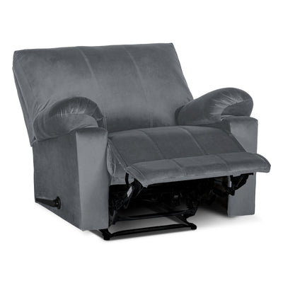 Recliner Rocking & Rotating Chair Upholstered with Controllable Back - Grey-H1S112313 (6613421883488)