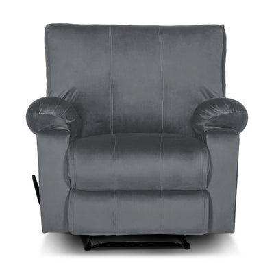 Recliner Rocking Chair Upholstered with Controllable Back - Grey-H1R112313 (6613421457504)