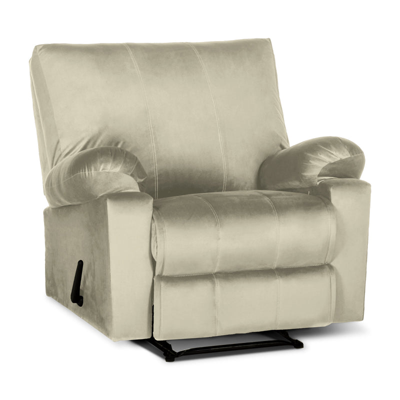 Recliner Rocking Chair Upholstered with Controllable Back - Beige-H1R112308 (6613421293664)