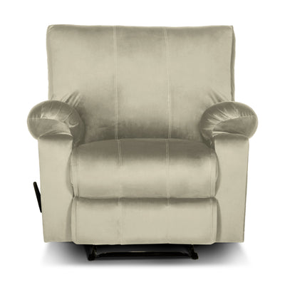 Recliner Rocking & Rotating Chair Upholstered with Controllable Back - Beige-H1S112308 (6613421719648)