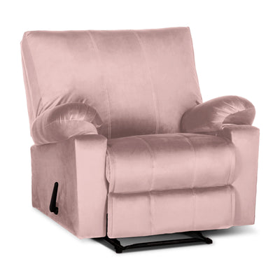 Recliner Rocking Chair Upholstered with Controllable Back - Pink-H1R112312 (6613421424736)