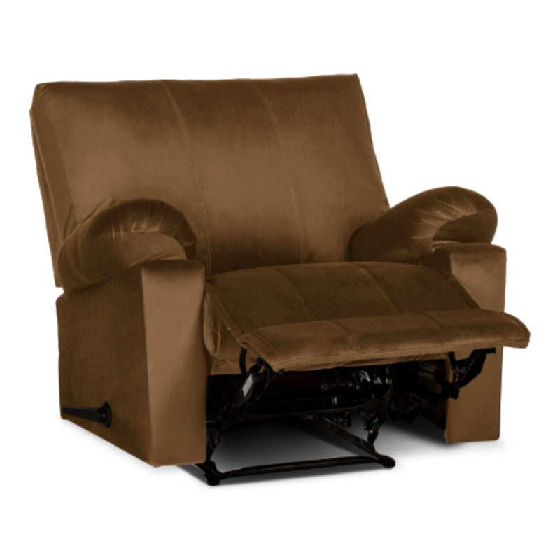 Classic Recliner Chair Upholstered with Controllable Back - Brown-H1C112307 (6613420834912)