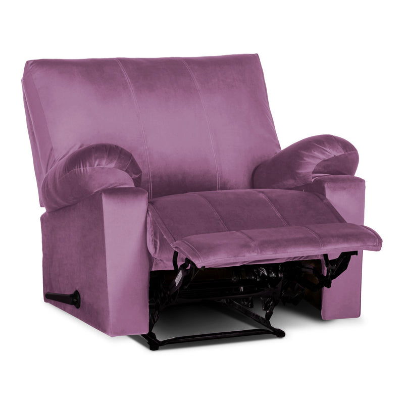 Recliner Rocking & Rotating Chair Upholstered with Controllable Back - Purble-H1S112306 (6613421654112)