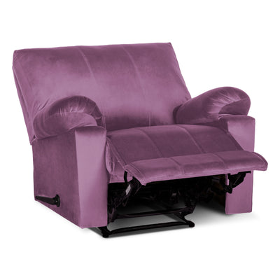 Recliner Rocking & Rotating Chair Upholstered with Controllable Back - Purble-H1S112306 (6613421654112)