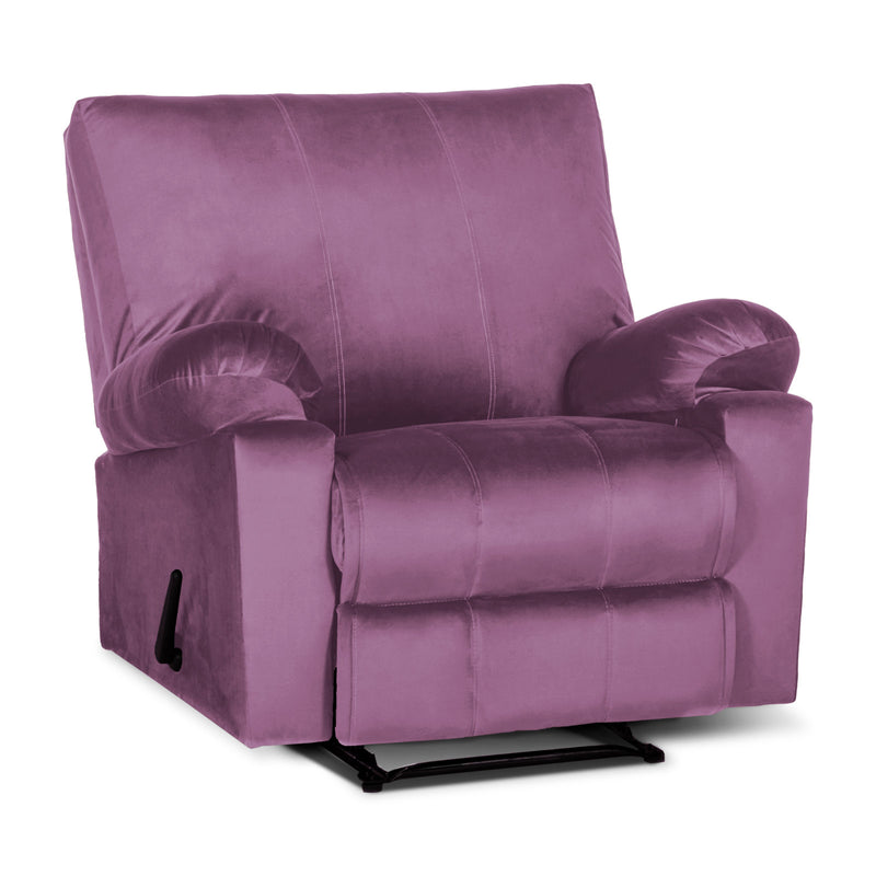 Recliner Rocking & Rotating Chair Upholstered with Controllable Back - Purble-H1S112306 (6613421654112)