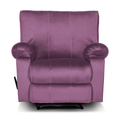 Recliner Rocking & Rotating Chair Upholstered with Controllable Back - Purble-H1S112306 (6613421654112)