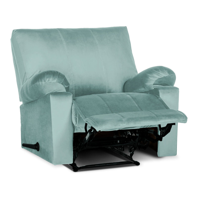 Recliner Rocking & Rotating Chair Upholstered with Controllable Back - Terquoise-H1S112309 (6613421752416)