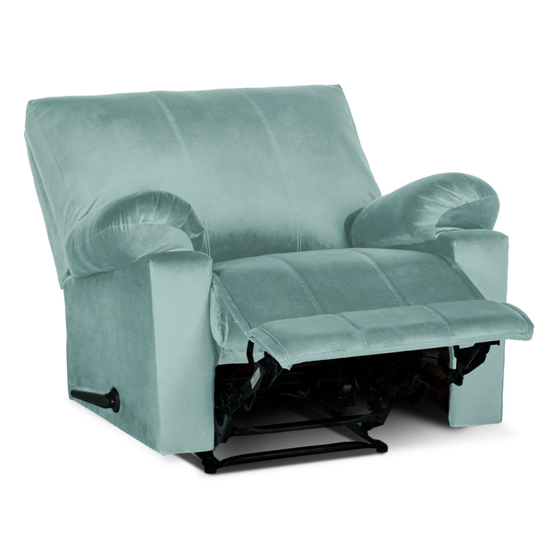 Recliner Rocking & Rotating Chair Upholstered with Controllable Back - Terquoise-H1S112309 (6613421752416)