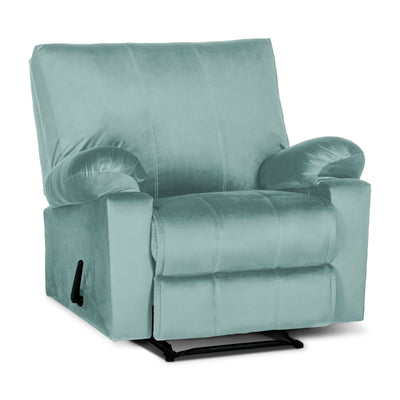 Recliner Rocking & Rotating Chair Upholstered with Controllable Back - Terquoise-H1S112309 (6613421752416)