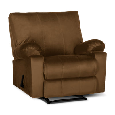 Recliner Rocking Chair Upholstered with Controllable Back - Brown-H1R112307 (6613421260896)