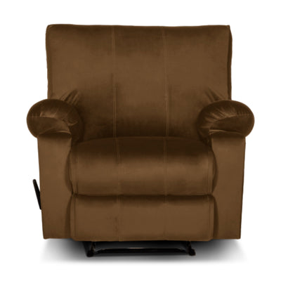 Recliner Rocking & Rotating Chair Upholstered with Controllable Back - Brown-H1S112307 (6613421686880)