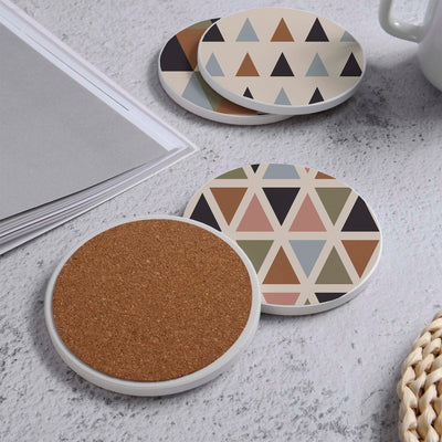 Set of 4 Ceramic Coasters, 4 Patterns with Cork Base -LWHCC4S10CM-1 (6622844944480)