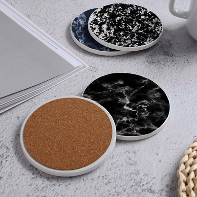 Set of 4 Ceramic Coasters, 4 Patterns with Cork Base -LWHCC4S10CM-23 (6622845698144)