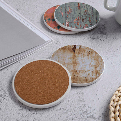 Set of 4 Ceramic Coasters, 4 Patterns with Cork Base -LWHCC4S10CM-44 (6622846484576)