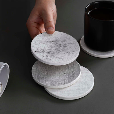 Set of 4 Ceramic Coasters, 4 Patterns with Cork Base -LWHCC4S10CM-46 (6622846550112)