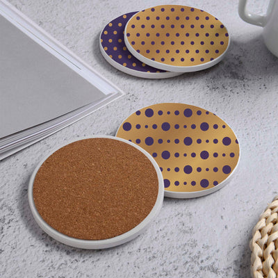 Set of 4 Ceramic Coasters, 4 Patterns with Cork Base -LWHCC4S10CM-59 (6622846976096)