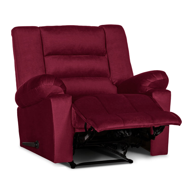 In House Rocking & Rotating Recliner Upholstered Chair with Controllable Back - Red-905155-RE (6613427421280)