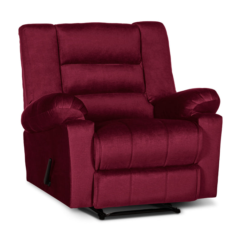 In House Rocking & Rotating Recliner Upholstered Chair with Controllable Back - Red-905155-RE (6613427421280)