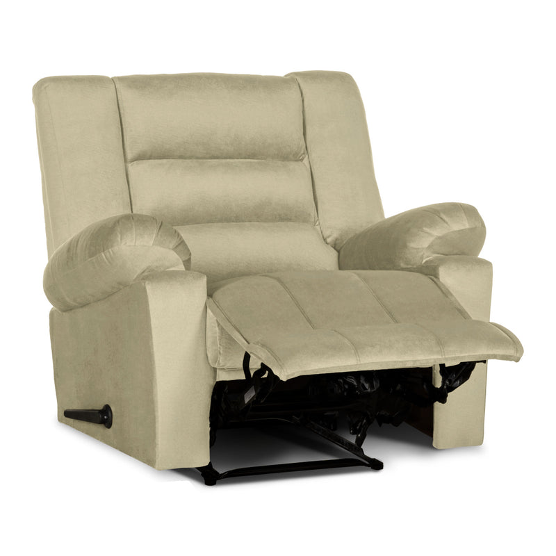 In House Rocking Recliner Upholstered Chair with Controllable Back - White-905154-W (6613427028064)