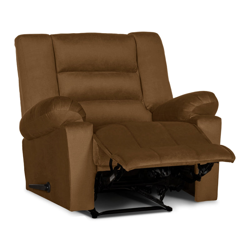 In House Rocking & Rotating Recliner Upholstered Chair with Controllable Back - Dark Brown-905155-BR (6613427093600)