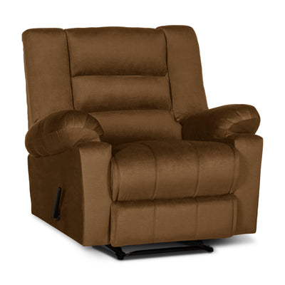 In House Rocking & Rotating Recliner Upholstered Chair with Controllable Back - Dark Brown-905155-BR (6613427093600)