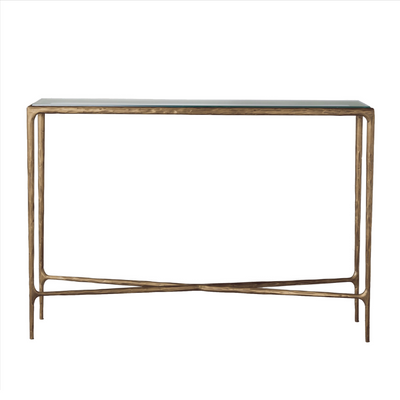 Gold Console Table with Glass Top (6649076252768)