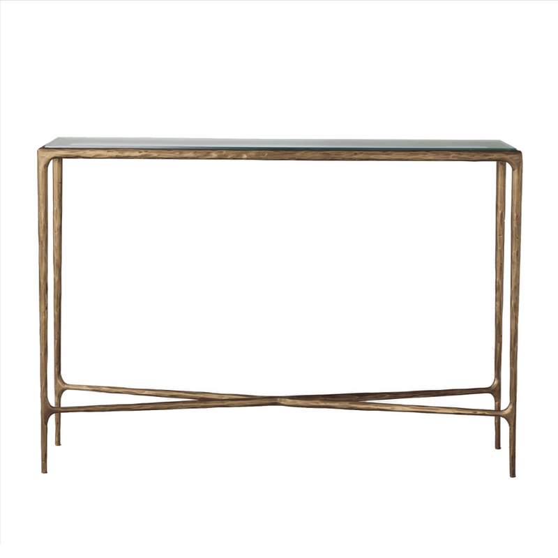 Console Table with Glass Top