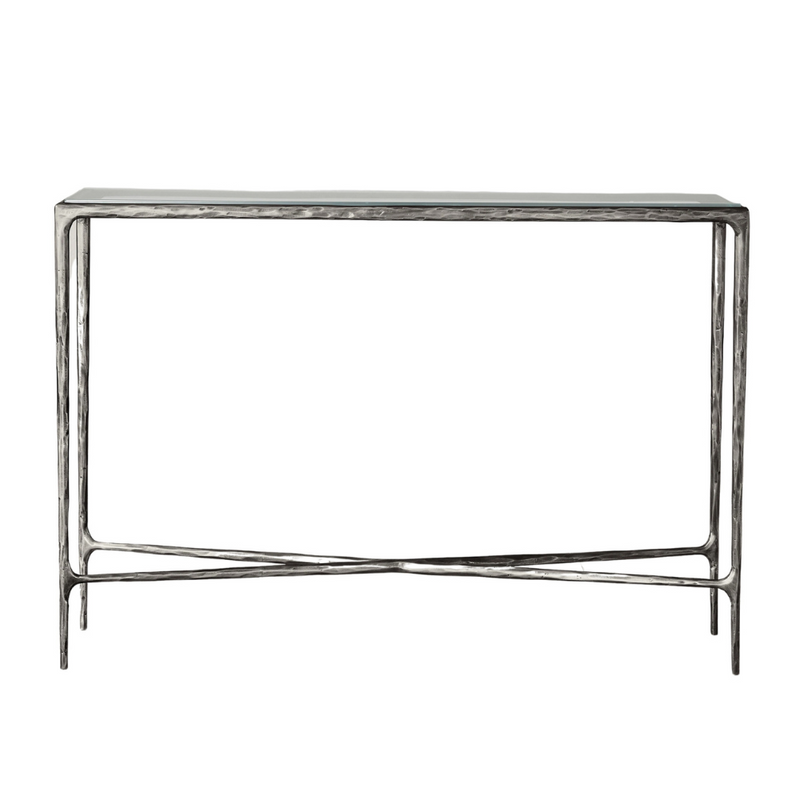 Console Table with Glass Top