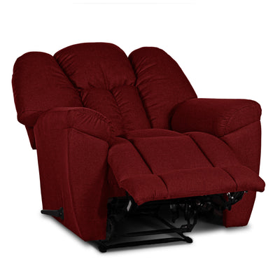 Versace Rocking & Rotating Recliner Upholstered Chair with Controllable Back - Red-905170-RE (6613425946720)