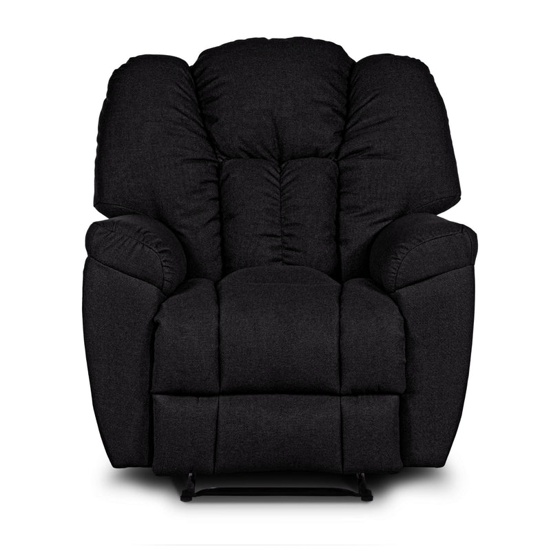 Versace Rocking Recliner Upholstered Chair with Controllable Back - Black-905169-BL (6613425127520)